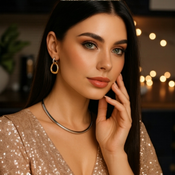 🆕️Versatile 2-in-1 Two-Tone 18K Gold Plated Stainless Steel Dainty Earrings ✨ - Picture 3 of 15